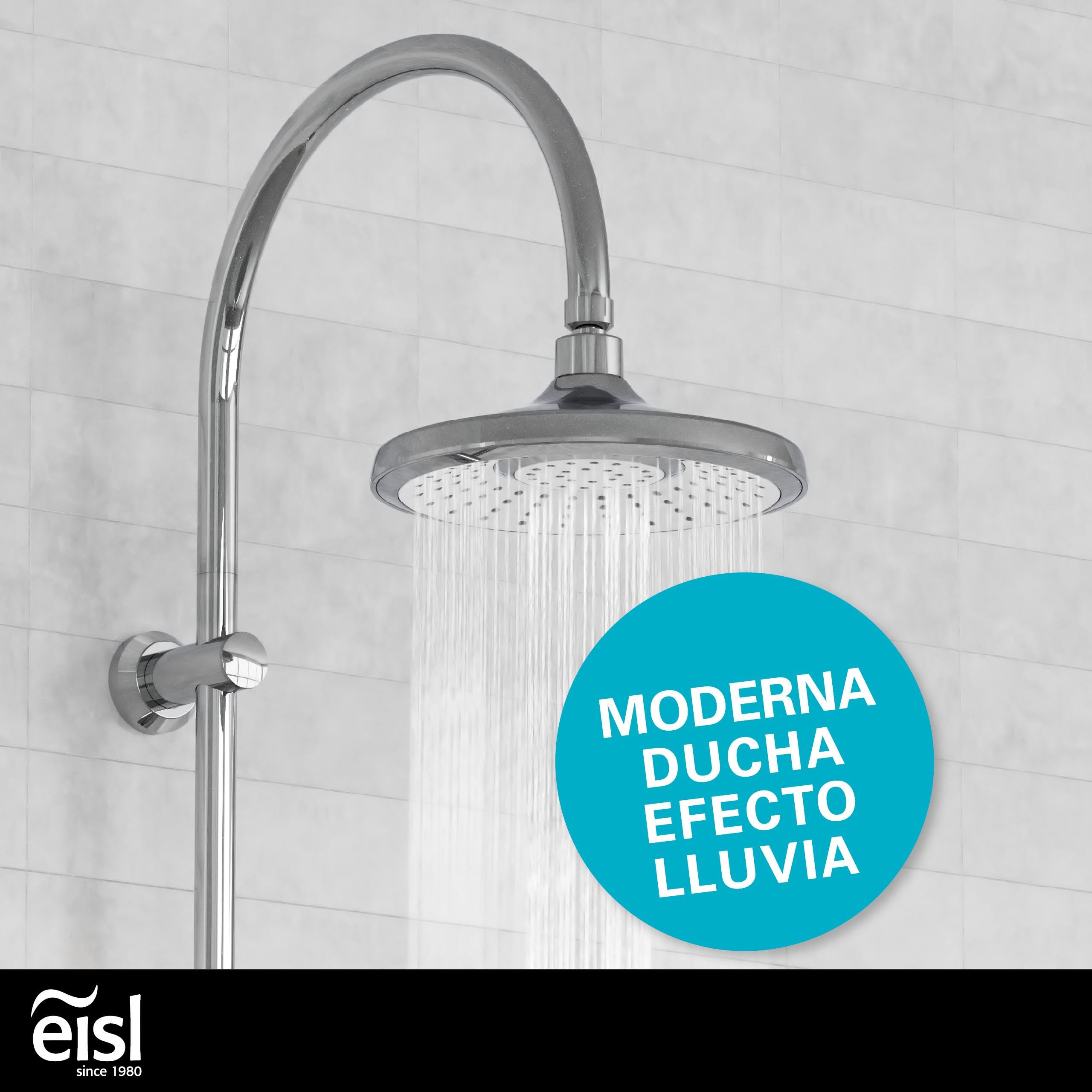 EISL Sommerregen DX1005CS-A Conjunto de ducha sin grifo, conjunto 2 en 1, ducha grande y teleducha, ducha sin grifo, kit de instalación completo, cromo