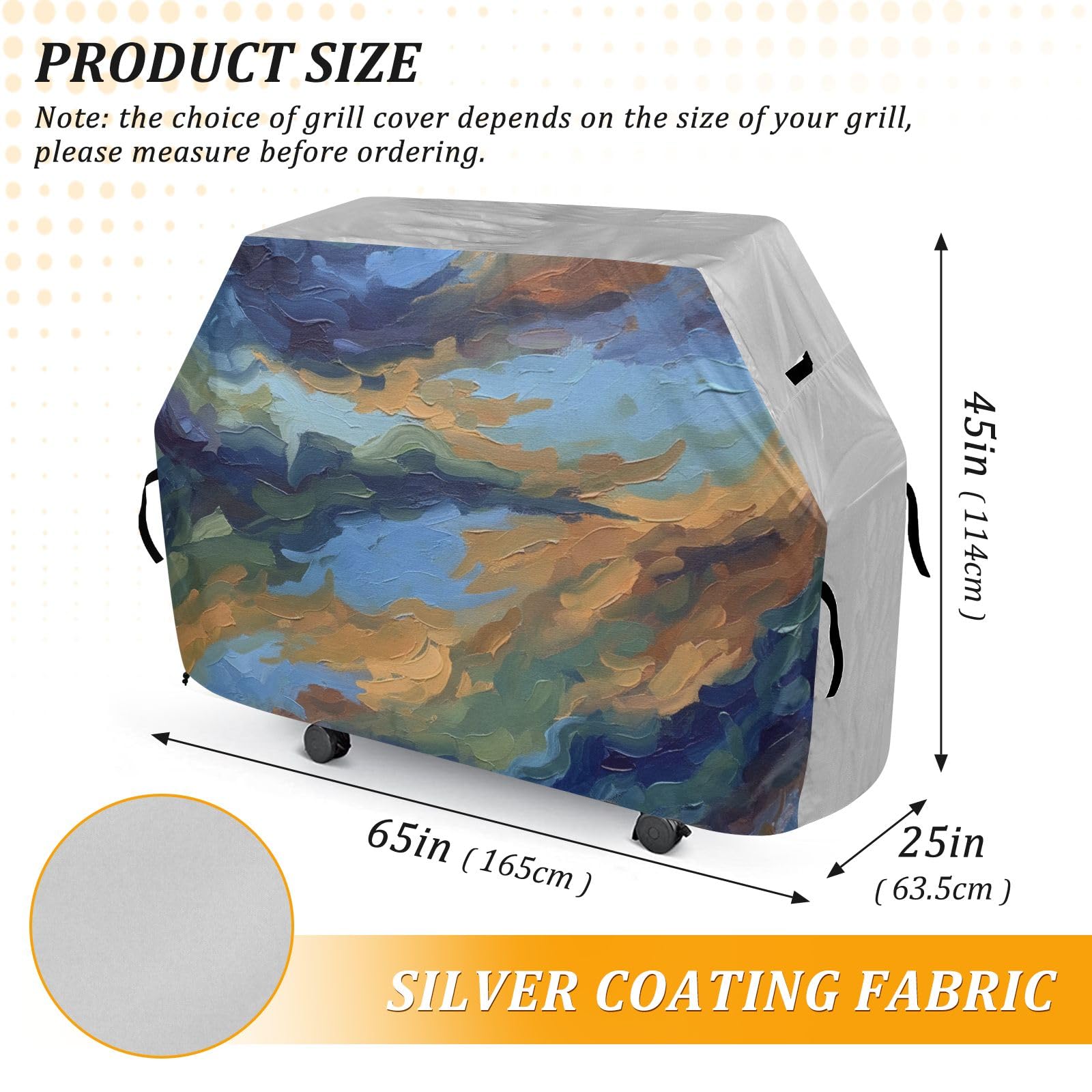 Copertura per barbecue, impermeabile, resistente, con motivo bronzo, blu