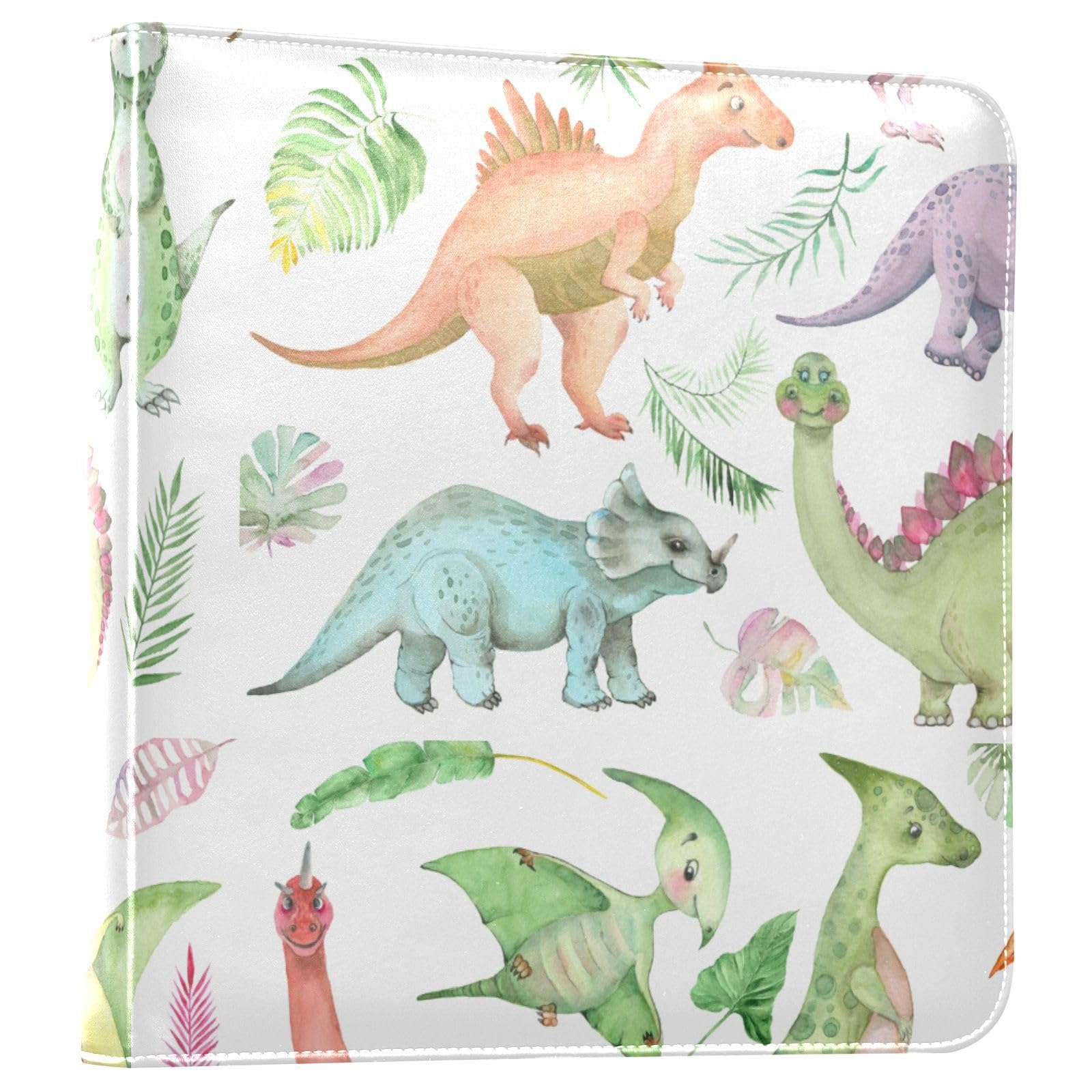 Fotoalbum, Ordner, Cartoon, Aquarell, Dinosaurier, Weiß, Fotobücher, Buch, Fotoalbum, selbstklebende Seiten, Familienfotoalbum, 10,2 x 15,2 cm, 15,2 x 20,3 cm