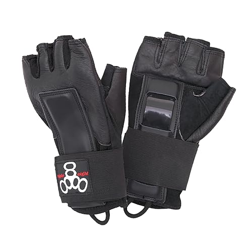 Triple Eight Hired Hands Skateboarding Wrist Guard Gloves, X-Large , Black