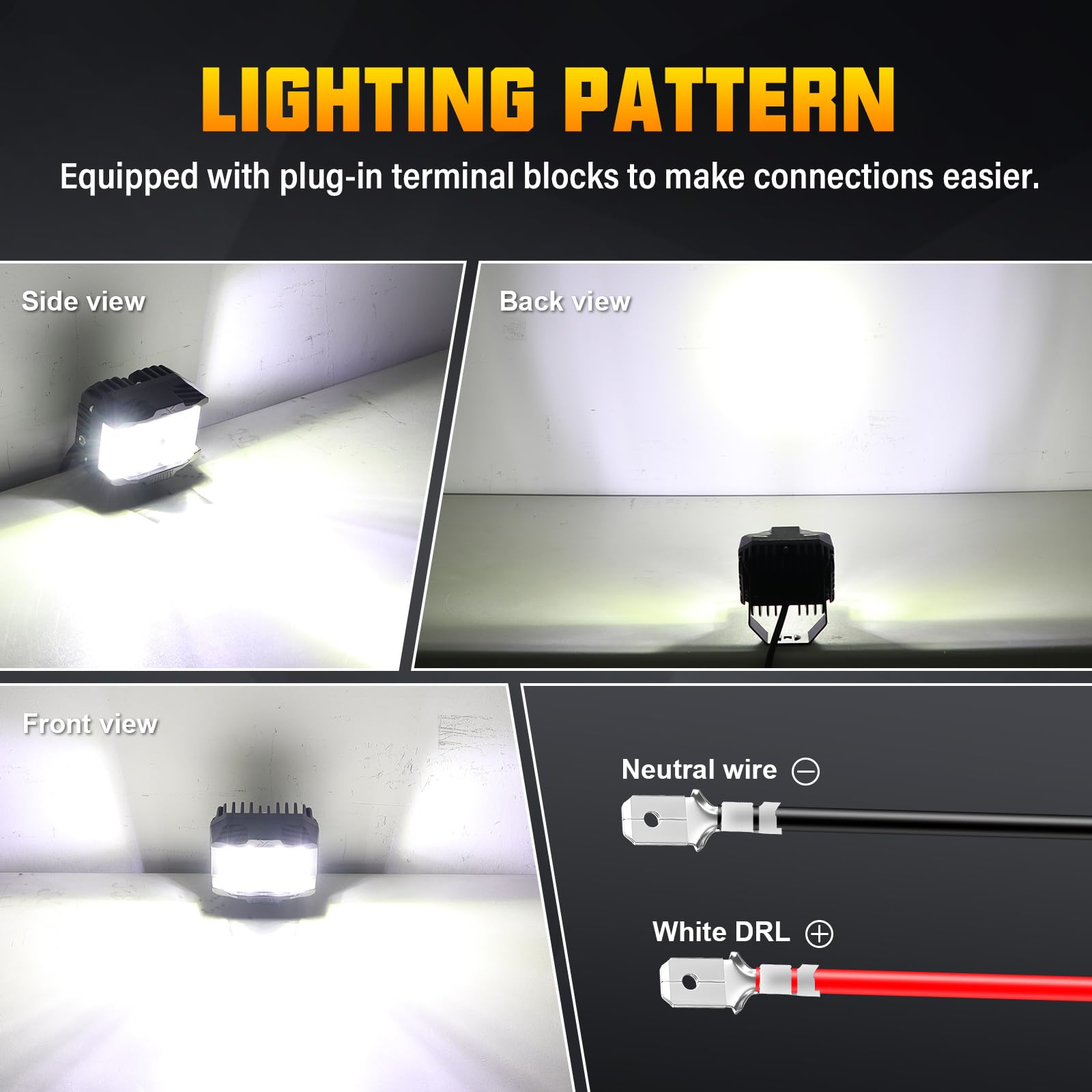 PICAA Foco de trabajo LED, 2PCS 4 pulgadas 35W LED Luz de inundación Tractor,3 lados brillan,12V-24V 6000K blanca Focos LED para Tractores Luz de Niebla Coche,SUV, UTV, ATV, Off-road,Camión,Moto