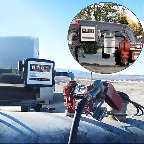 Miniatura 7 de Medidor de flujo de combustible mecánico NPT de 1 pulgada para bombas de transferencia de tanque de combustible Disel, pantalla de lote digital de