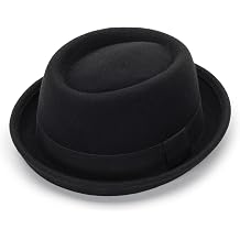 Pork Pie Hat Wool Felt Bowler Porkpie Boater Derby Fedora Hat for Men Women
