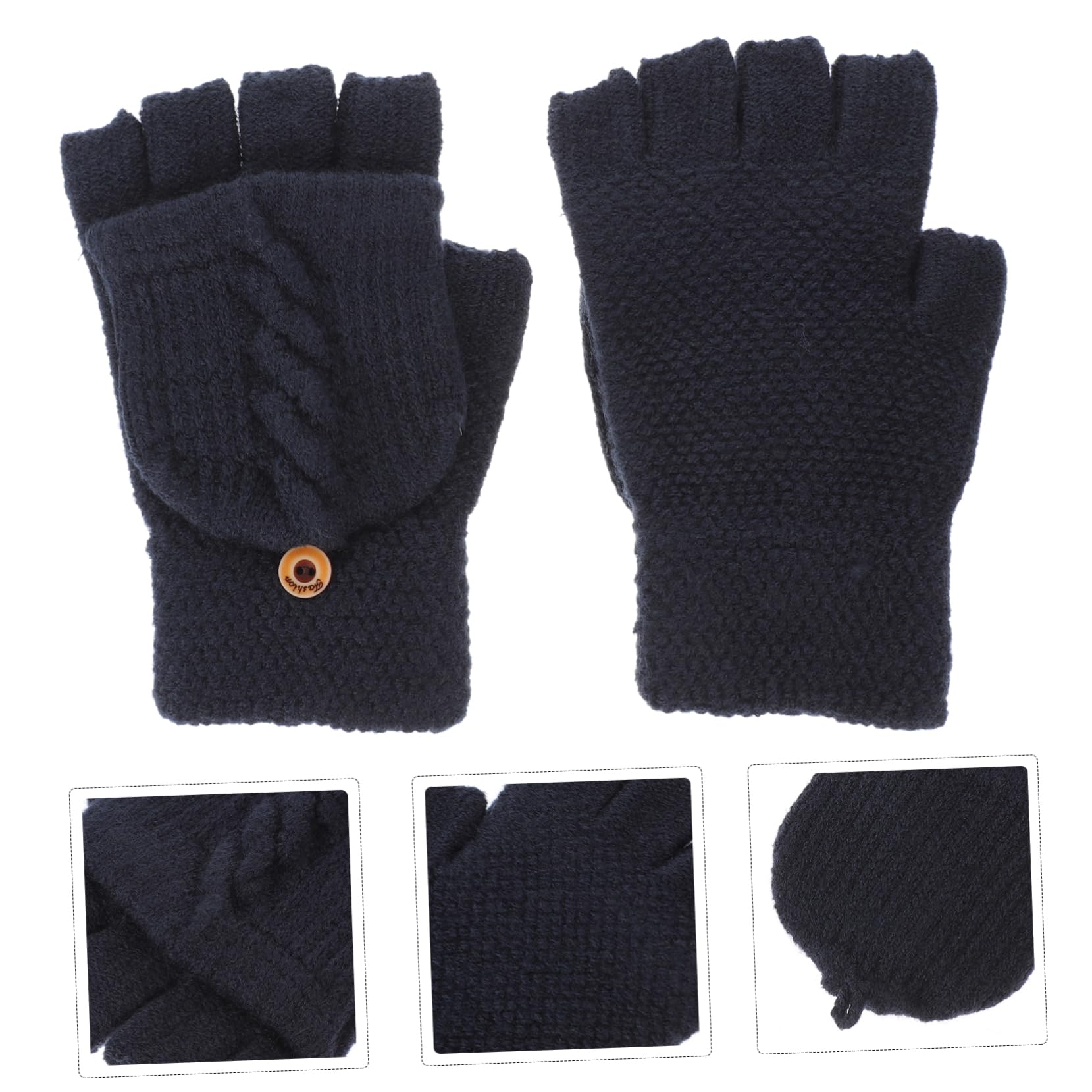 PRETYZOOM Guanti Mezze Dita Donna in Cashmere e Acrilico Guanti Caldi Convertibili senza Dita per Inverno per Utilizzo Quotidiano e Attività all Aperto