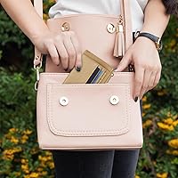 Vista 153 de Sodsay Estuche para tarjetas, cartera delgada con bolsillo frontal, para mujer, sujetatarjetas con llavero negro