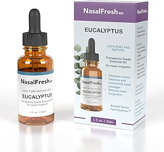 NasalFresh MD - Eucalyptus Essential Oil - Nasal Irrigation - Congestion Relief - Nasal Wash Additive - High Grade Essential Oil - Cleanses & Moisturizes Nasal Passages - 1oz