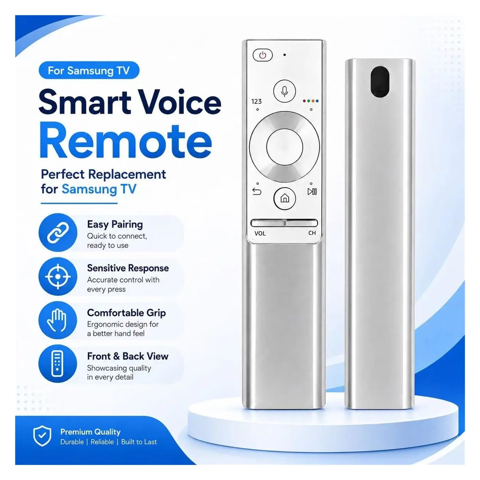 1 Uds. Control Remoto de TV de Metal FAZV por Voz