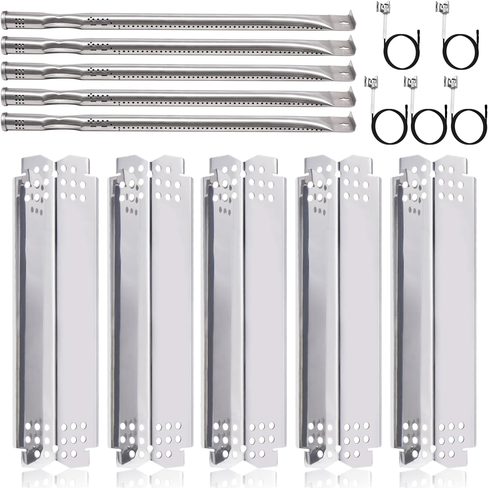 Grill Replacement Parts for Nexgrill 720-0882A Evolution Infrared Plus 5-Burner, 720-0896, 730-0896, 4 Burner 720-0925P and 720-0896B, 720-0925. Flame Tamer, Burner Tubes, Carryover Tubes, Igniters.