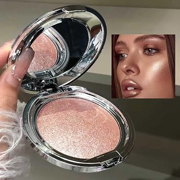 Professional Diamond Shimmer Highlighter Set, Rose Gold and Pearl Cream, Triple Shade Palette for Face and Eyes, Long-Lasting Glow 02# shining highlights 3 pieces