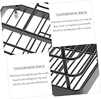 Vista 4 de Cabilock Soporte para pasta de dientes, pequeño soporte cromado para cepillos de dientes para baño, inoxidable inoxidable, soporte de exhibición