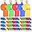 WSYUB 72Pcs Plastic Whistles, Bulk Whistles, Training Sports Whistles with Lanyard, Loud Toys Whistles for Kids Christmas Birthday Party Goody Bag Fillers Games Survival Emergency, 5 Brilliant Colors