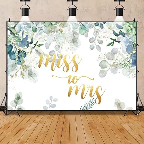 ZARROUEA Fondo de fotografía de hojas de eucalipto verdes de 7 x 5 pies para compromiso novia despedida de soltera fiesta decoración de banderines
