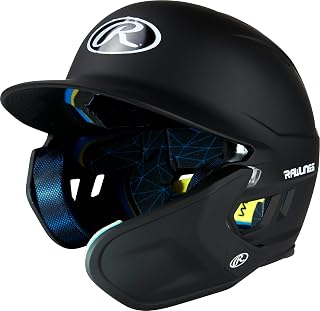 Rawlings MACH Adjust Batting Helmet w/ Adjustable Jaw Guard - IMPAX Foam, Enhanced Visibility, Matte JR/SR Sizes