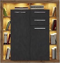 دولاب روك مرتفع بمساحة تخزين من فيرني فلكس، مقاس 1.21 متر× 1.28 متر× 40 سم، لون بني ووتان اوك