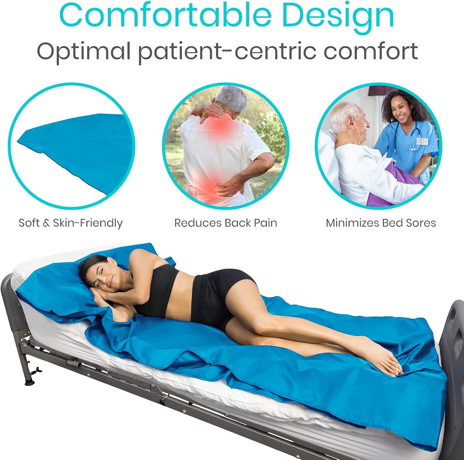 Vive Tubular Patient Slide Sheet for Moving Patients (28" x 47") - Patient Transfer Slide Sheet - Sliding Transfer Sheet & Draw Sheet for Elderly