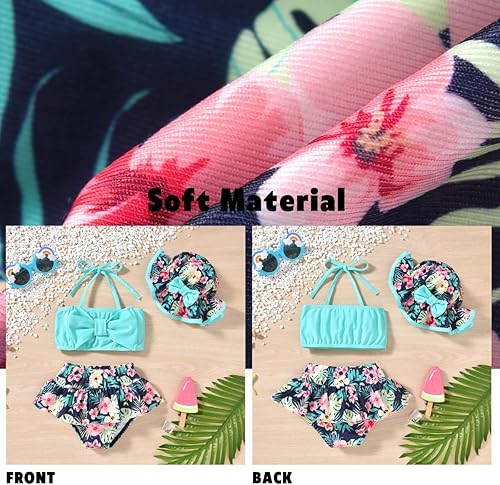 Miniatura 3 de Aalizzwell Traje de baño bikini de 2 piezas con sombrero para bebé niña
