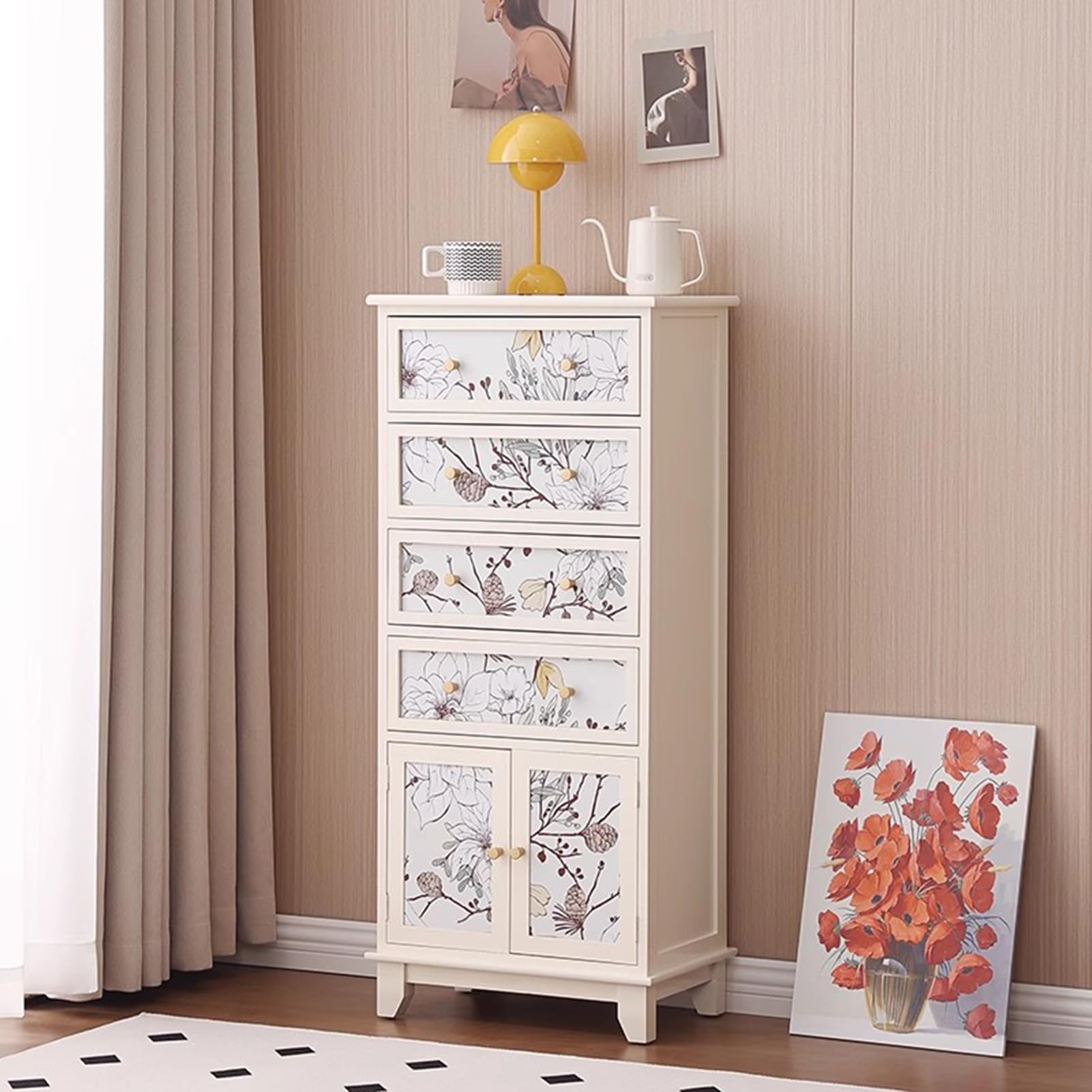 LoJax Cassetto in Legno Massiccio di Cassetti Americani Dipinti di Verniciatura a Multistrato per Cassetti per La Casa Tipo con Mobili per Il Soggiorno, Camera da Letto, Camera da Letto