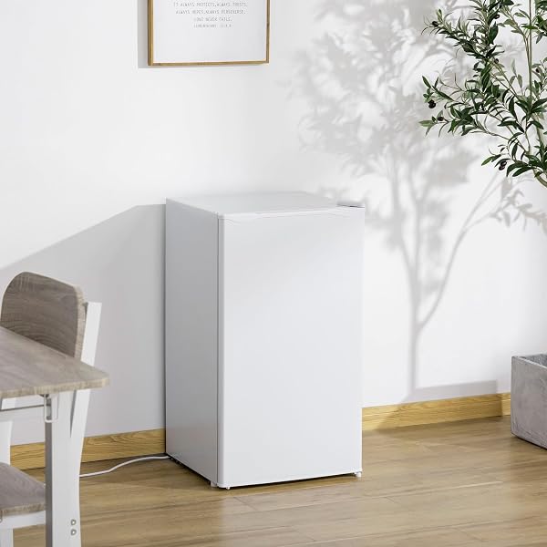 HOMCOM Frigorifero Piccolo 91L MonoPorta Reversibile con Congelatore, Mini Frigo da Camera Tavolo Silenzioso Classe E Compatto con Temperatura Regolabile 0-10 ℃, Libera Installazione, Bianco - 2