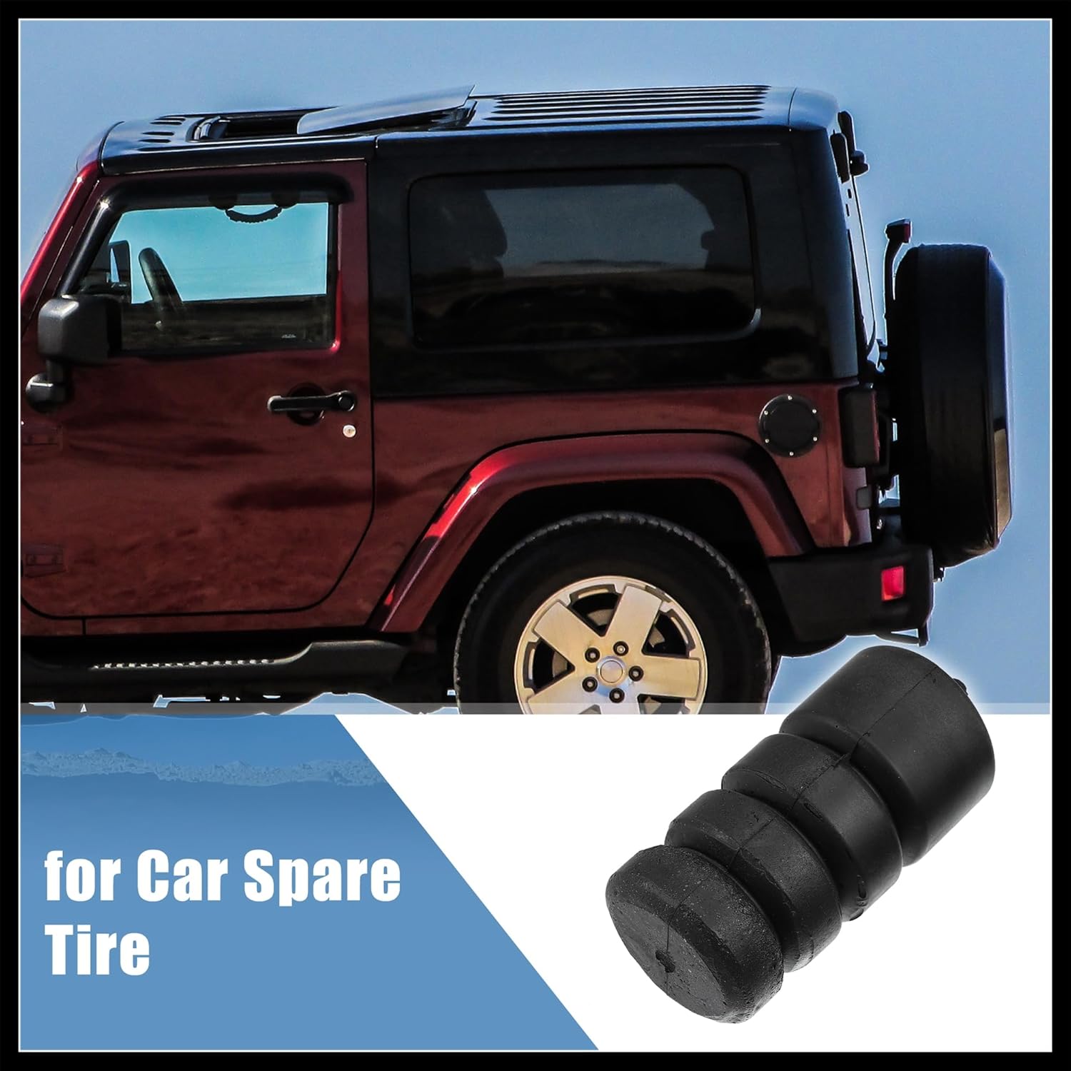 Tailgate Spare Tire Bump Stop Kit for Jeep Wrangler JL 2018-2023 Spare Tire Carrier Extended Polyurethane Bump Stop 2PCS Replacement Durable Material