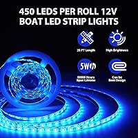 Vista 3 de Tiras de luces LED marinas para pontón de 25 pies, luces de barco 12V impermeables, luz de cubierta interior para kayak, barco Jon, barcos de pesca