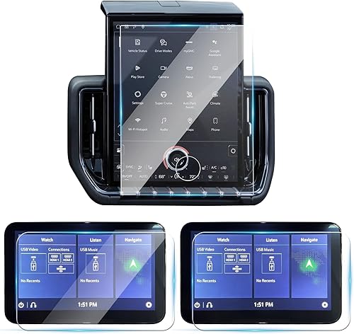 Miniatura 240 de Protector de pantalla para GMC Sierra 1500/2500HD/3500HD (AT4/AT4X/Denali/Denali Ultimate) Protector de pantalla táctil de 13.4 pulgadas y 12.3 Kit