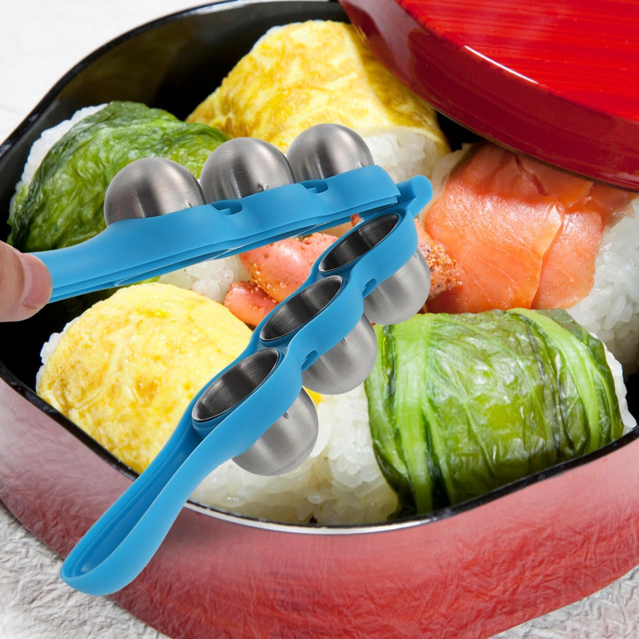 CALLARON Rice Ball Mold, Rice Ball Maker Shaker with Spoon