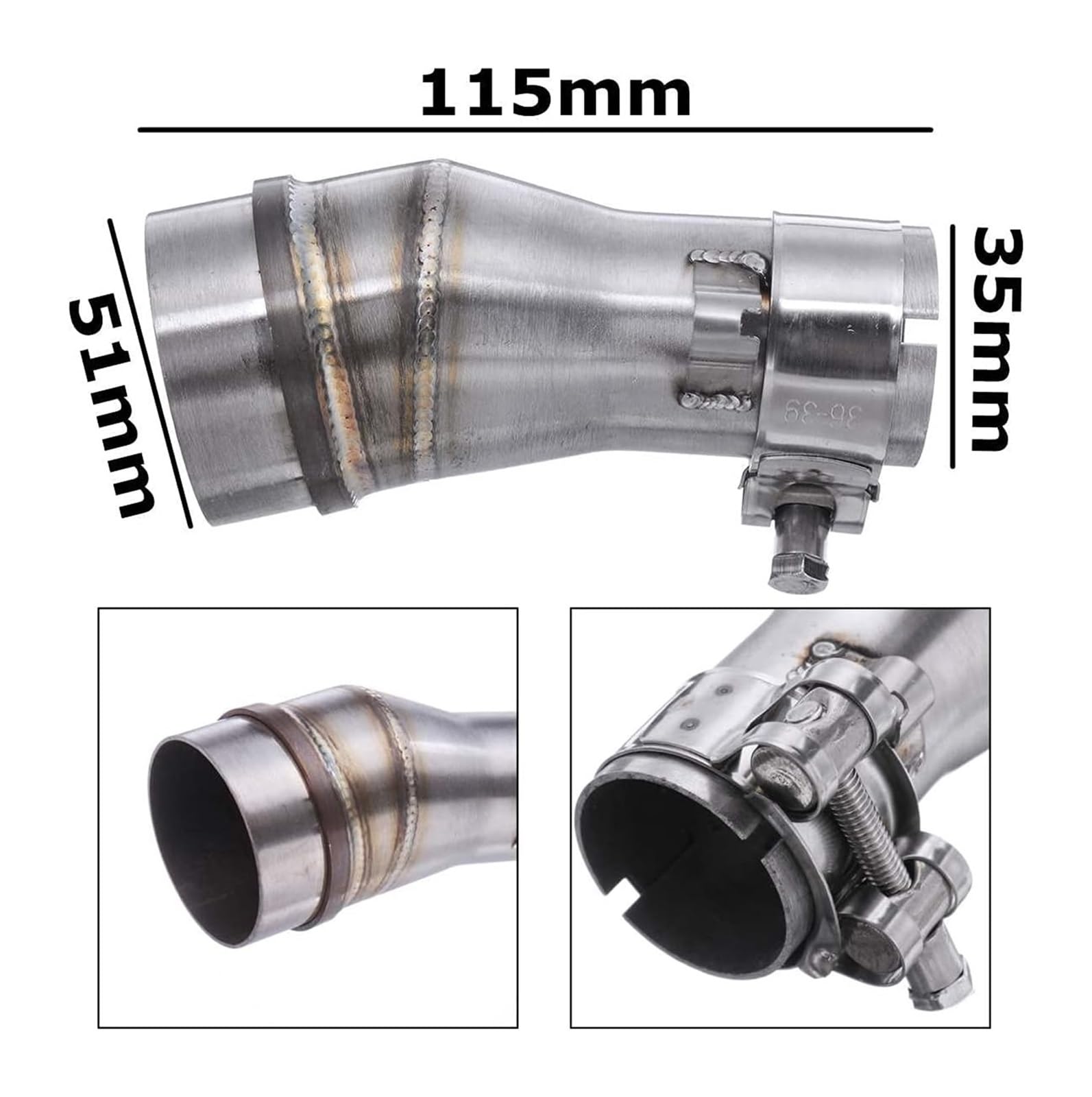 para S&uzuki Adaptador De Tubo De Escape Modificado para Motocicleta Universal Conector De Tubo De 51 Mm A 35 Mm Tubo De Enlace Medio Escape
