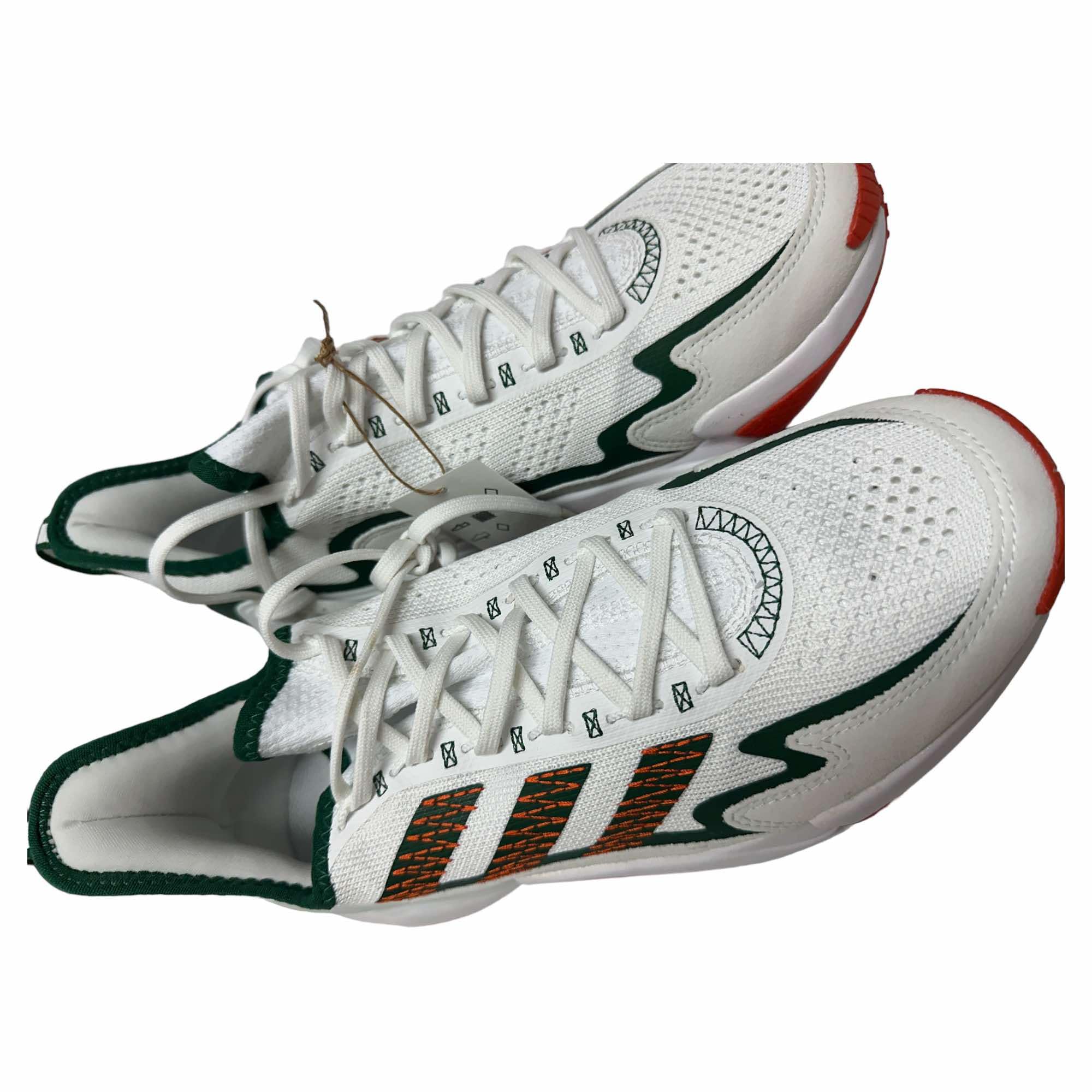 Adidas Men's Impact FLX American Football Sideline Coach Trainer Turf Shoes White/Orange/Green #GZ5051 - Size Men's 11