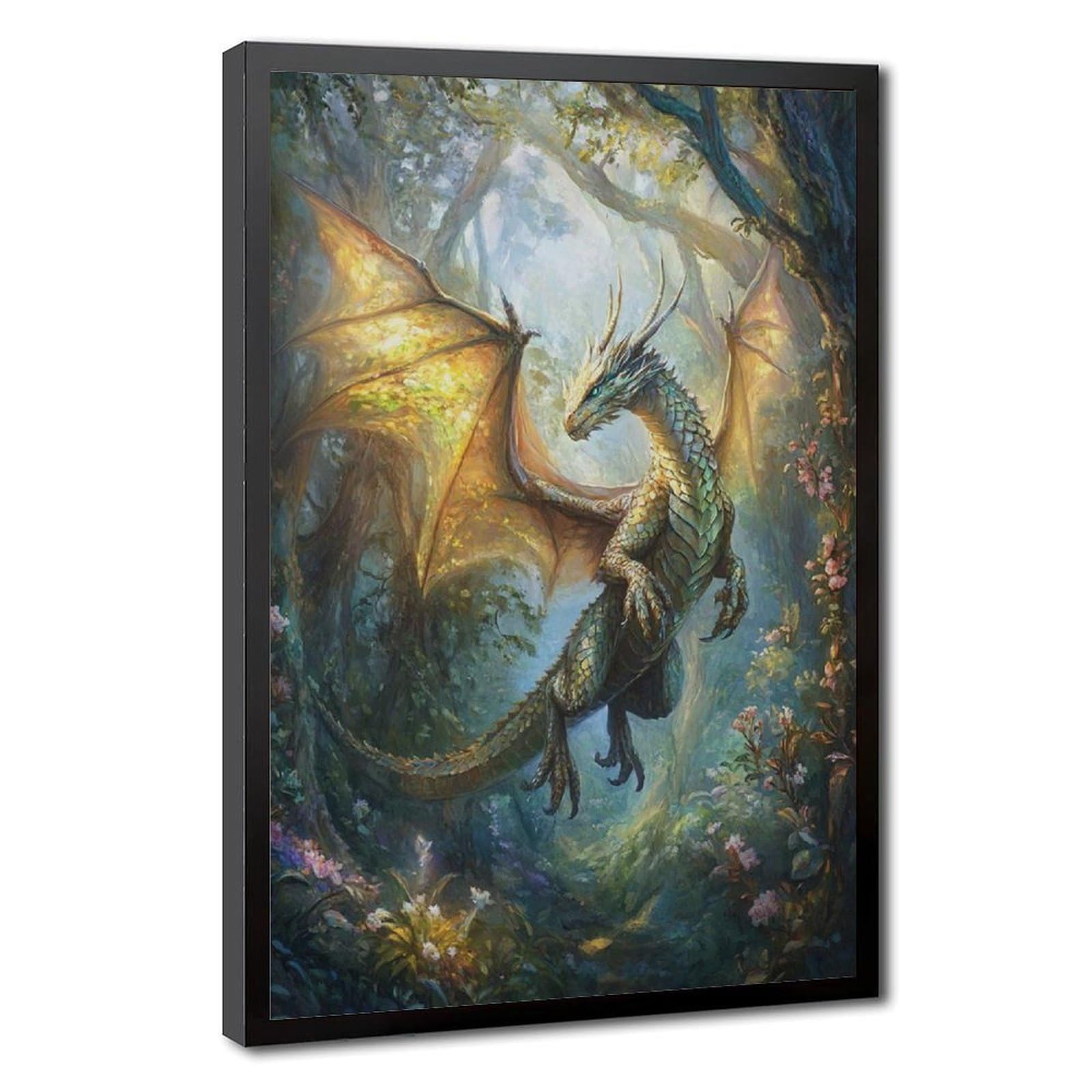 Bareronor Forest Dragon Poster (2) Canvas Poster Bedroom Decor Landscape Office Room Decor Gift 24" L X 36" W