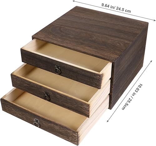 Miniatura 6 de Operitacx Cajón de mesa de madera maciza, organizador de utensilios, cajones de almacenamiento para cajones, cajones de almacenamiento apilables,