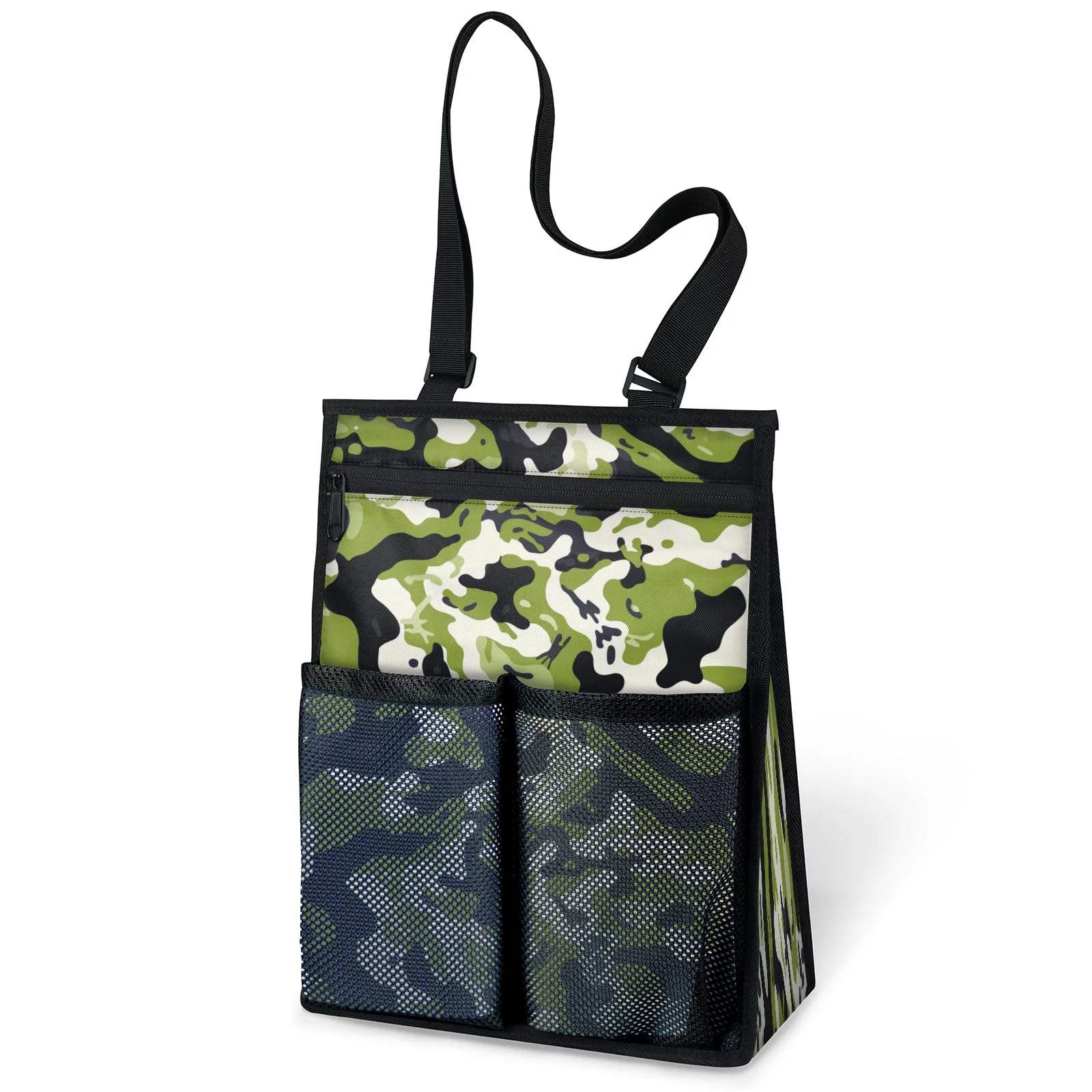 Ourtheme Camouflage Pattern Portable Shower Bag for Travel Gym Camp Beach Tote Shower Caddy Bags Hanging Toiletry Organizer