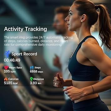 スマートリング レディース メンズ フィットネスリング 心拍数 血中酸素 ストレス 睡眠トラッカー ステップトラッカー フィットリング 登録料なし IP68 防水 スマートリング iPhone & Android用 ローズゴールド 8#