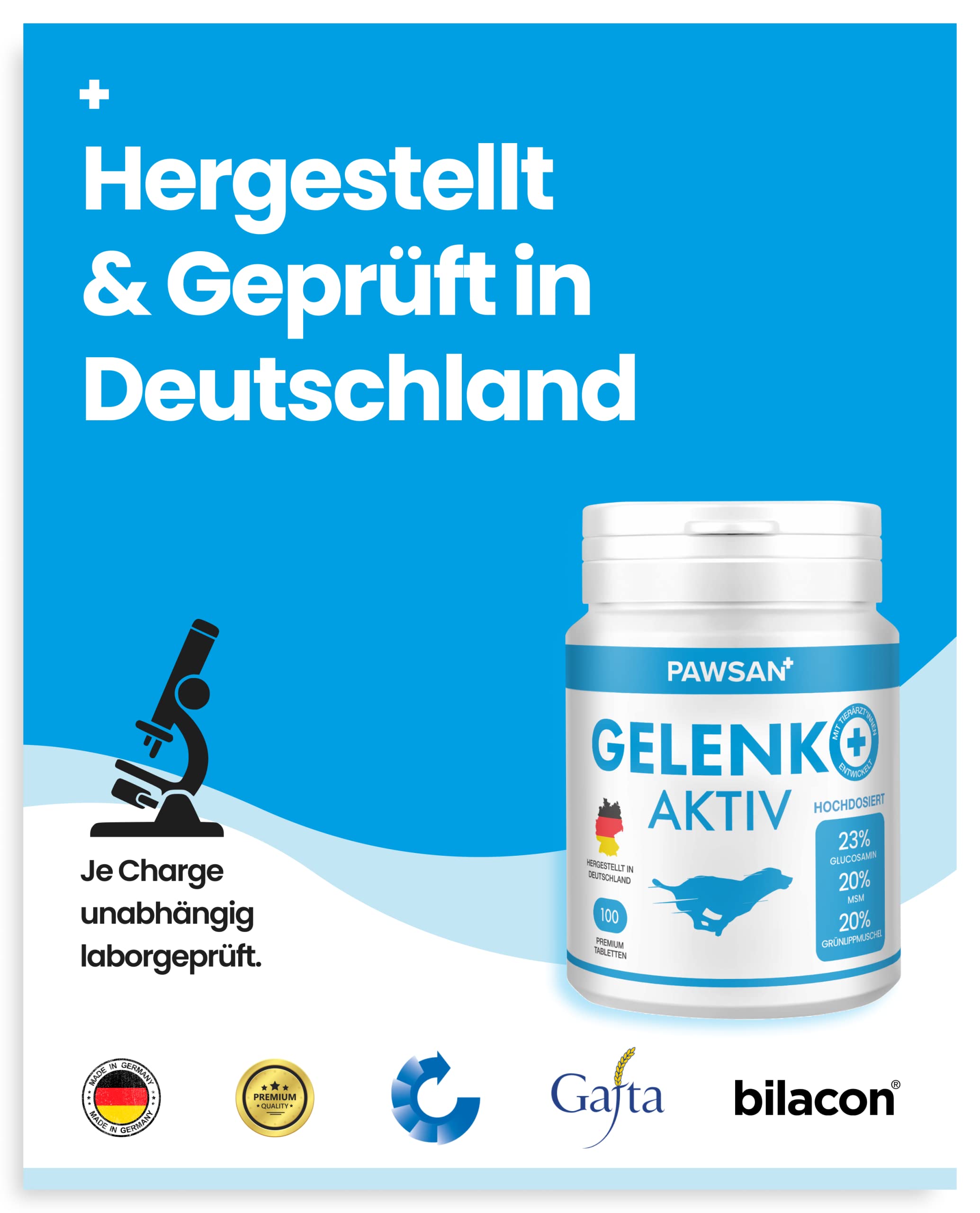 PAWSAN® Gelenktabletten Hund - Grünlippmuschel Hund - HOCHDOSIERT - Gelenktabletten für Hunde mit Teufelskralle Hund, MSM Hund & Kollagen Hund - Gelenk- & Knochenschutz für Hunde