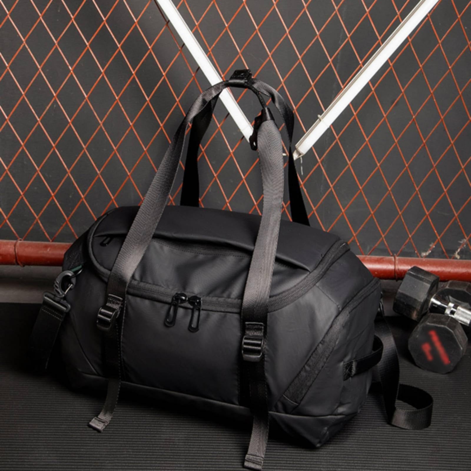 Herren Sporttasche Reisetasche Rucksack Umhängetasche Multifunktionale Tragetasche mit Schuhfach Wasserabweisend Und Formstabil aus Polyester für Fitnessstudio Sportplatz Kurztrips