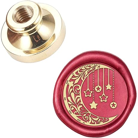 CRASPIRE Wax Seal Stamp, Moon Starry Night Sky Pattern