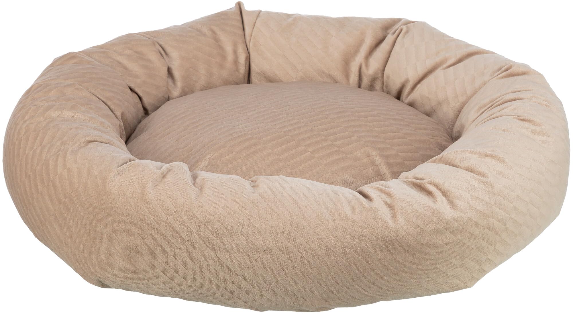 TRIXIE dog bed Alena ø 20 inches sand – round cuddly bed with soft velvet cover, dog basket for small dogs, firmly integrated cushion, non-slip bottom - soft & washable - 37796