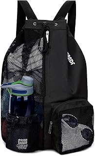 WANDF Swim Bag Mesh Drawstring Backpack with Wet Pocket for Swimming, Gym, and Workout Gear