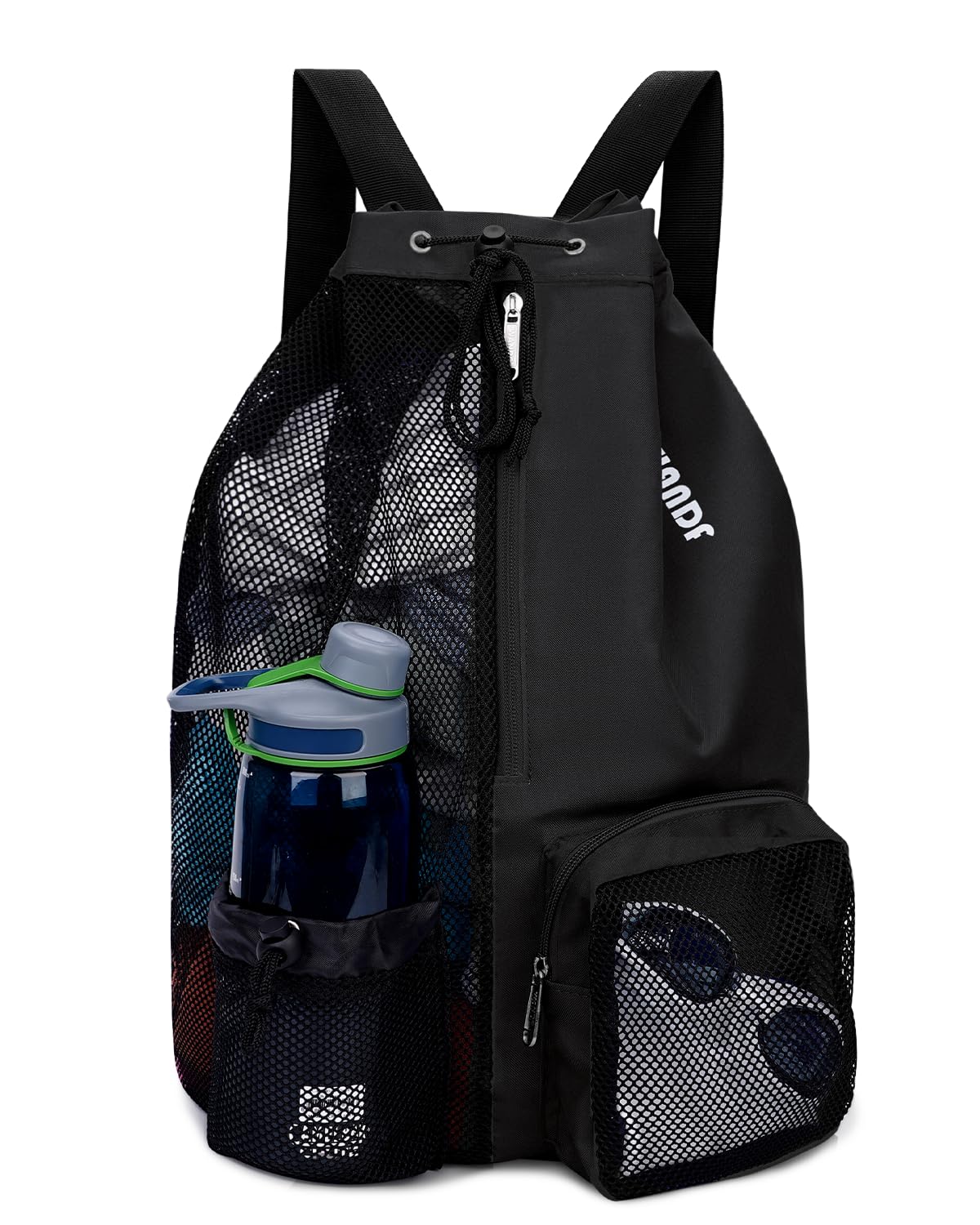 WANDF Swim Bag Mesh Drawstring Backpack with Wet Pocket for Swimming, Gym, and Workout Gear