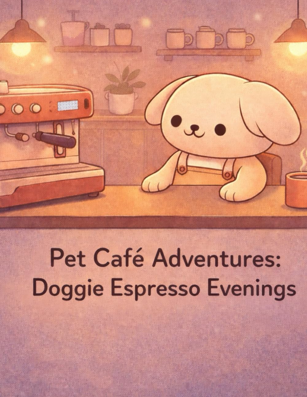 Pet Café Adventures: Doggie Espresso Evenings: A Cozy Coloring Book with Cute Dogs and Calm Café Scenes for Kids, Teens, and Adults
