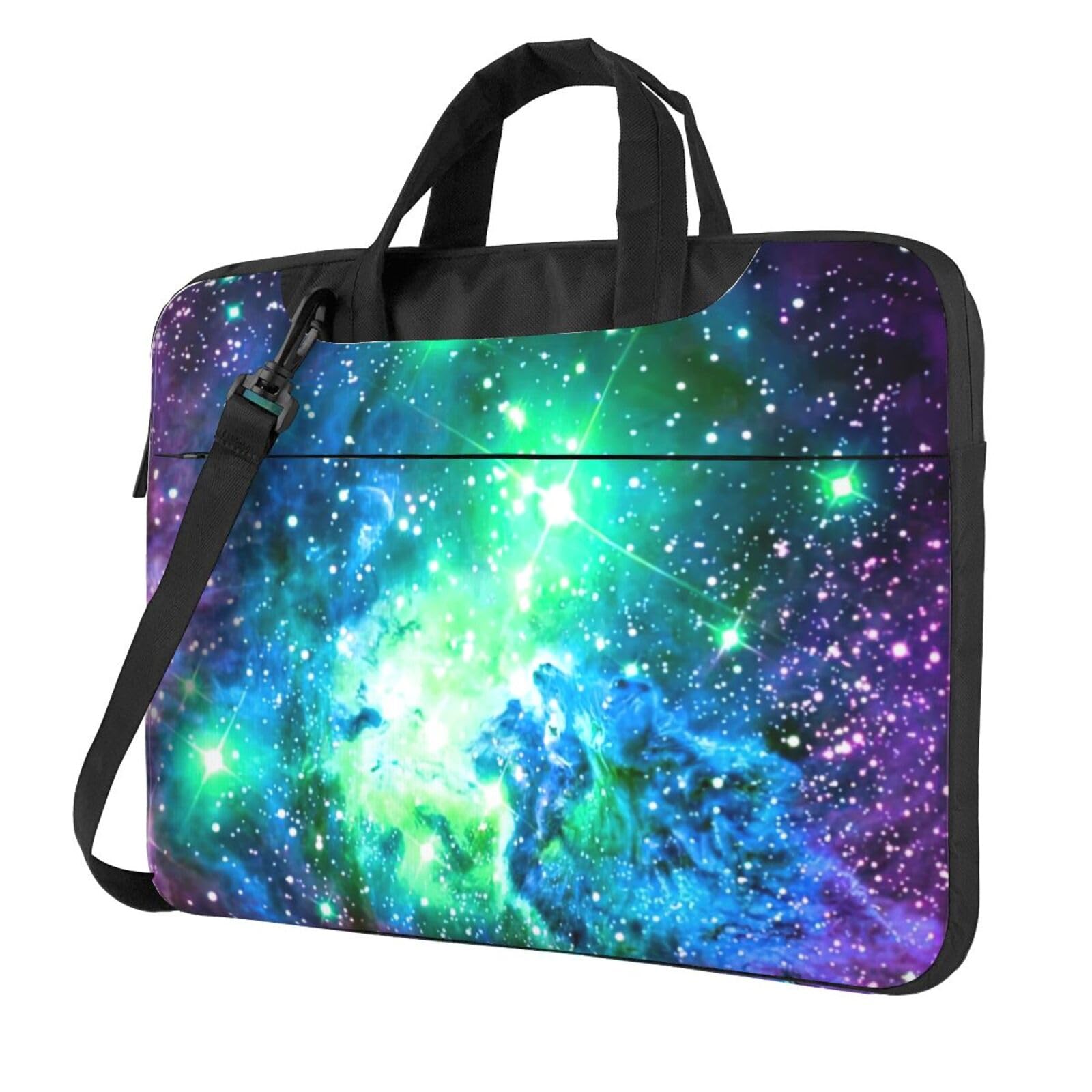 Funda para portátil con correa para el hombro y estampado azul 8