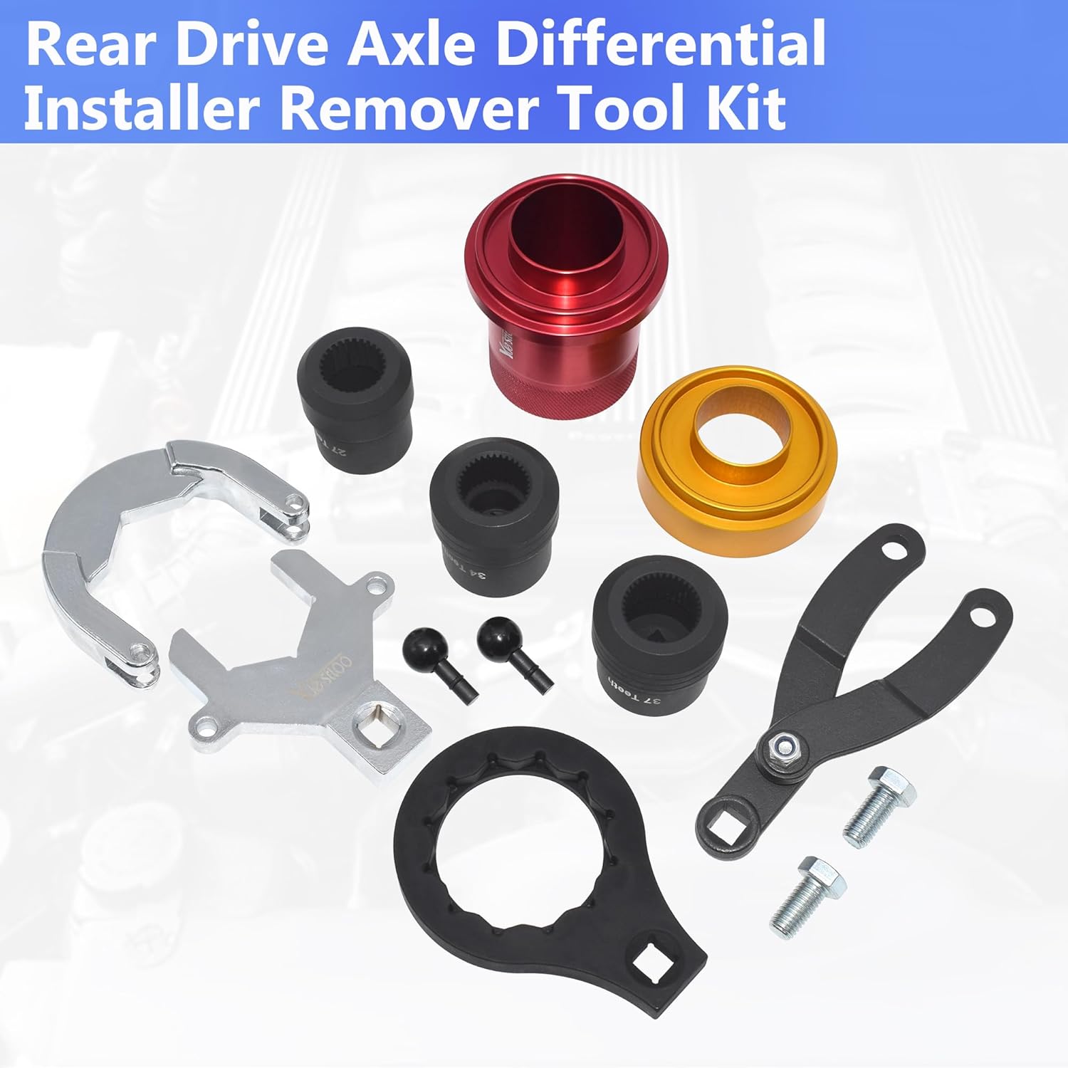 Rear Drive Axle Differential Installer Remover Tool Kit Compatible BMW M2 M3 M4 M5 E70 E71 E82 E90 E91 F12 F13 X3 X5 7 Series Replace 335040 335050 335060 335080 with 27/34/37 Teeth Socket