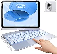 Vista 8 de typecase Funda táctil para iPad de 11ª generación de 10ª generación con teclado (11 pulgadas 2025, A16 y 10.9 pulgadas 2022) – Rotación de 360°