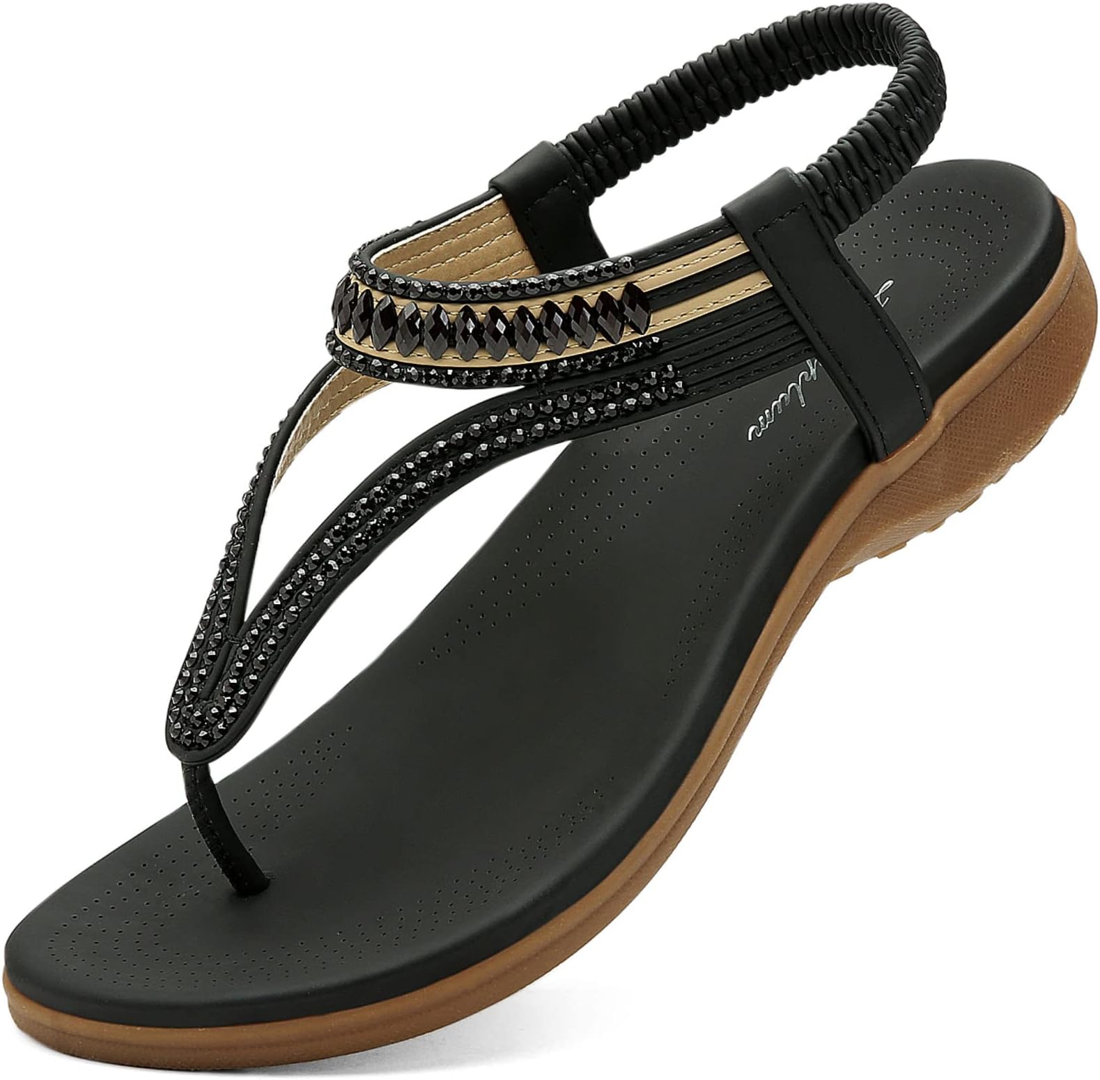 Womens Sandals Comfort Arch Support Sandals Summer Walking Shoes Casual Ankle Elastic Flip Flops Shoes