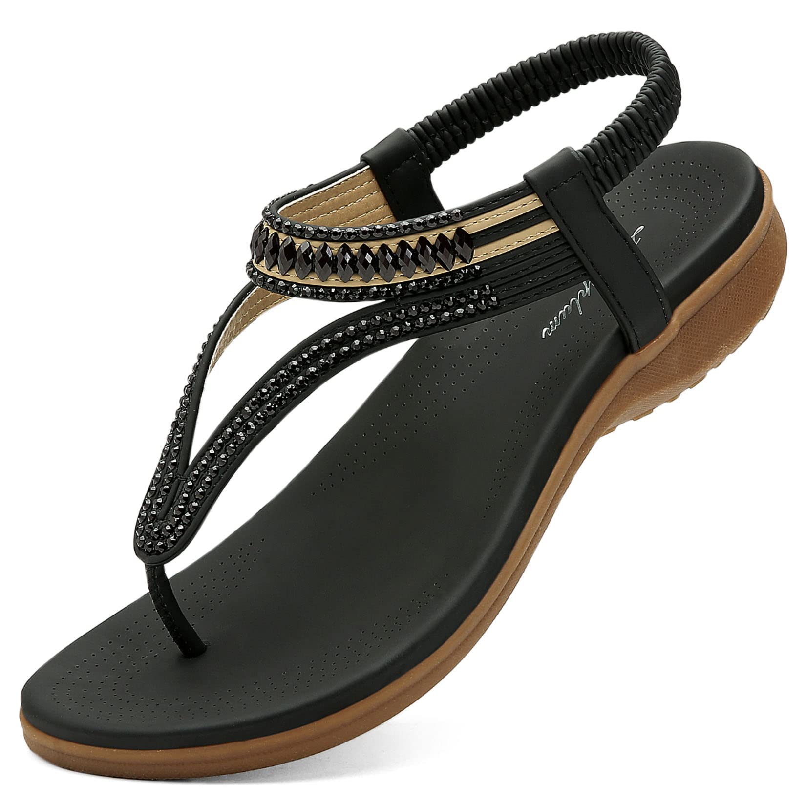 Womens Sandals Comfort Arch Support Sandals Summer Walking Shoes Casual Ankle Elastic Flip Flops Shoes