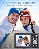 Digital Camera 4K 64MP Camera Double Camera with Auto Focus Flash 16X Zoom Anti-Shake 32GB Card Compact Vlogging Camera for Children Teenagers Adults Beginners Black