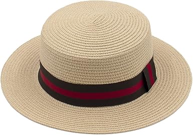surell Paper Straw Boater Hat with 