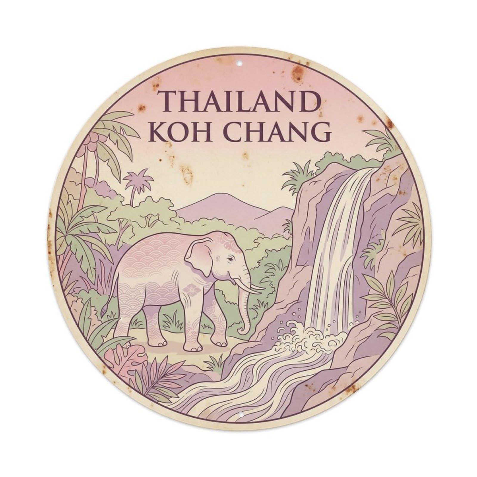 Thailand Koh Chang Beach Destination Seaside Coast Metal Tin Sign