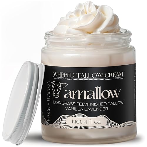 Miniatura 8 de Amallow Sebo de Res 100% Alimentada con Pasto para el Cuidado de la Piel - Rostro + Cuerpo - Humectante Batido - Loción Natural, 4 onzas líquidas