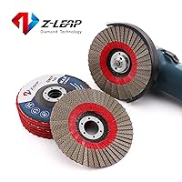 Vista 7 de Disco abrasivo de lijado de diamante con solapa de 5 pulgadas/4.921 in para metal, madera, piedra, azulejo, mármol, vidrio (paquete de 4)