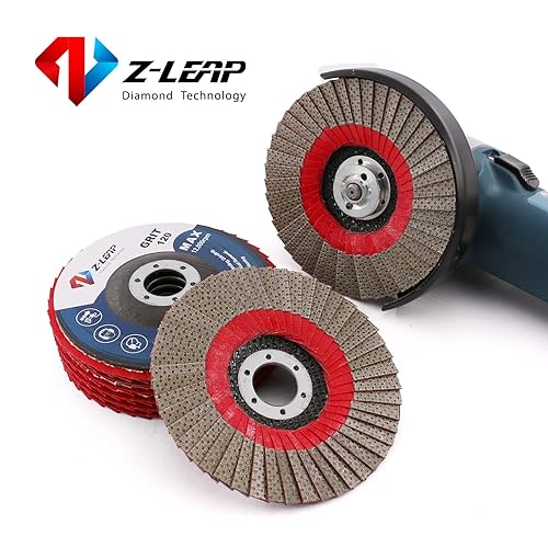 Miniatura 6 de Disco abrasivo de lijado de aleta de diamante de grano 200 de 5 pulgadas4.921 in para amoladora angular, almohadillas de diamante con eje de 78